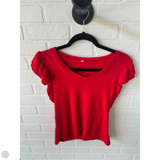 Top Short Sleeve By Cme In Red, Size: M