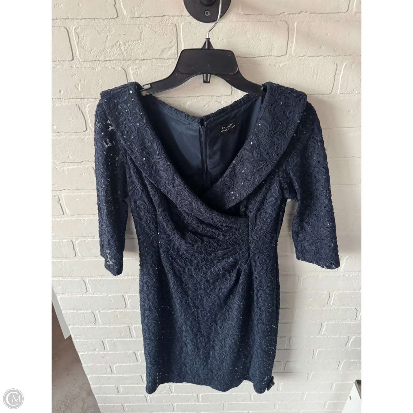 Dress Party Midi By Tahari By Arthur Levine In Navy, Size: M