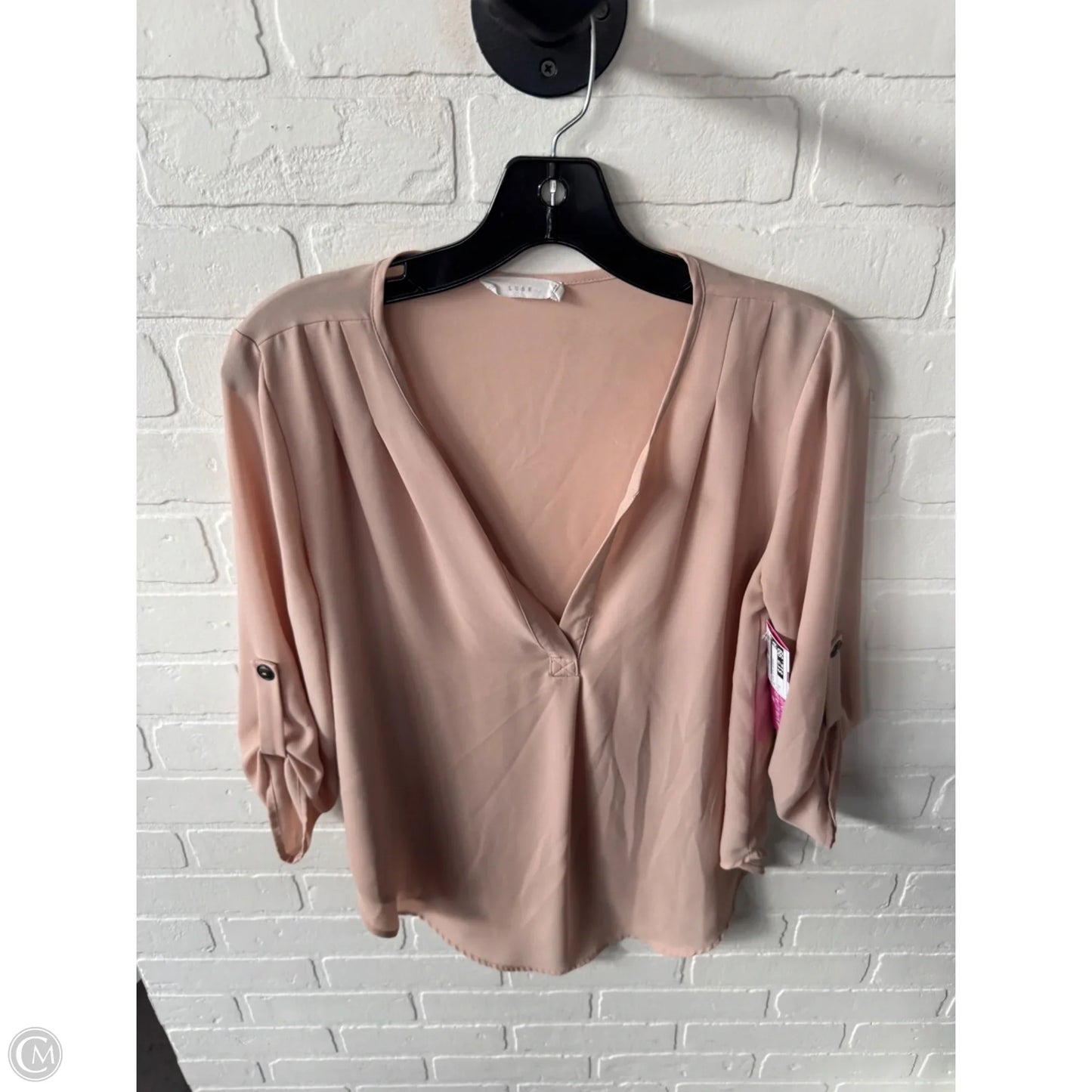 Blouse 3/4 Sleeve By Lush In Tan, Size: S