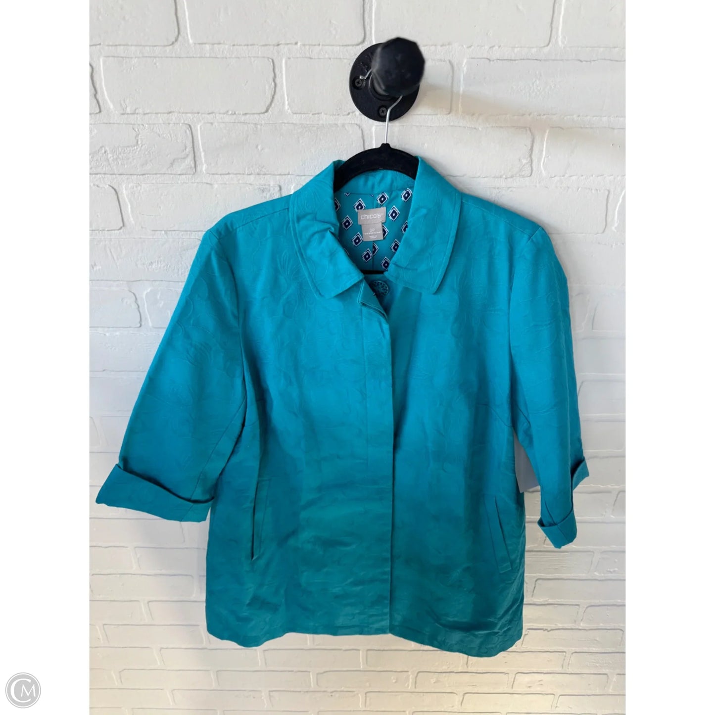 Blazer By Chicos In Teal, Size: Lp