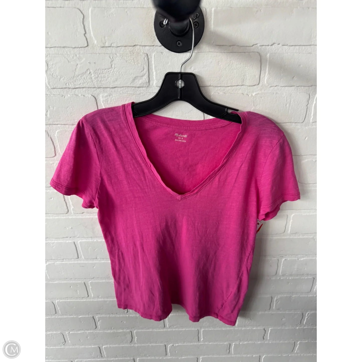 Top Short Sleeve Basic By Madewell In Pink, Size: S
