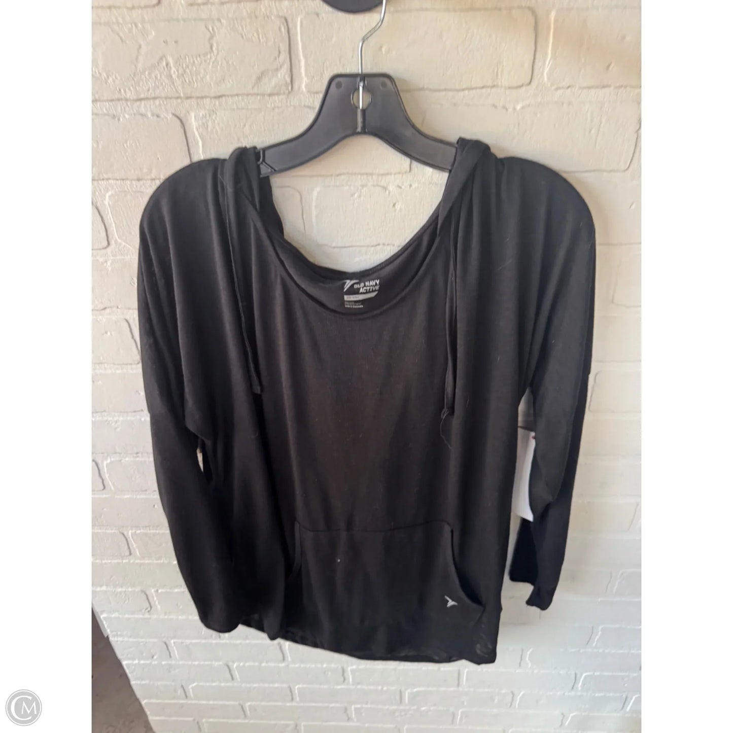 Athletic Top Long Sleeve Hoodie By Old Navy In Black, Size: Xl