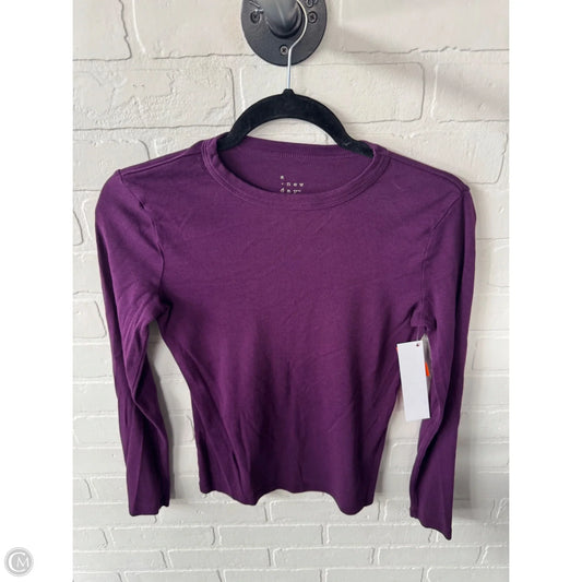 Top Short Sleeve Basic By A New Day In Purple, Size: Xs