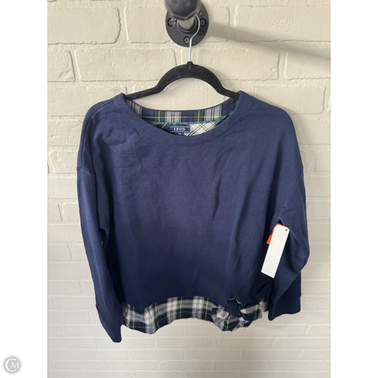 Top Long Sleeve By Izod In Blue & Green, Size: L
