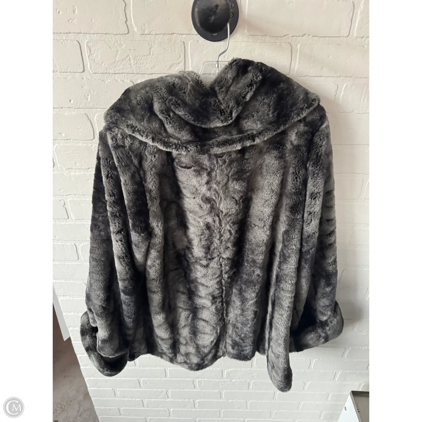 Coat Faux Fur & Sherpa By Jones New York In Grey, Size: M