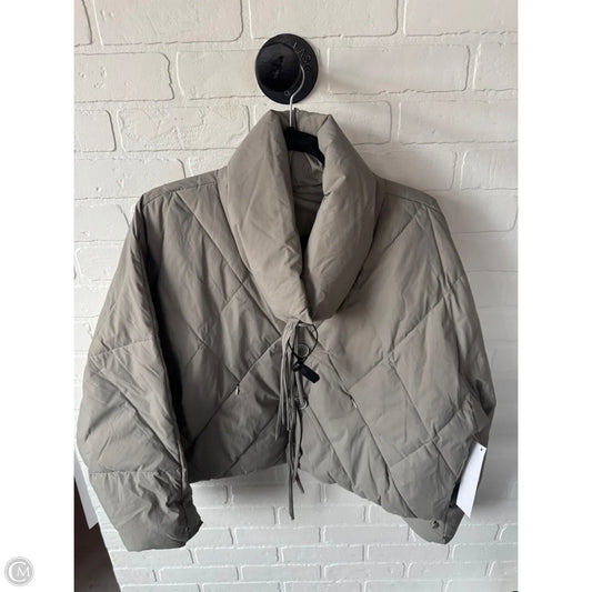 Jacket Puffer & Quilted By Shein In Green & Grey, Size: M