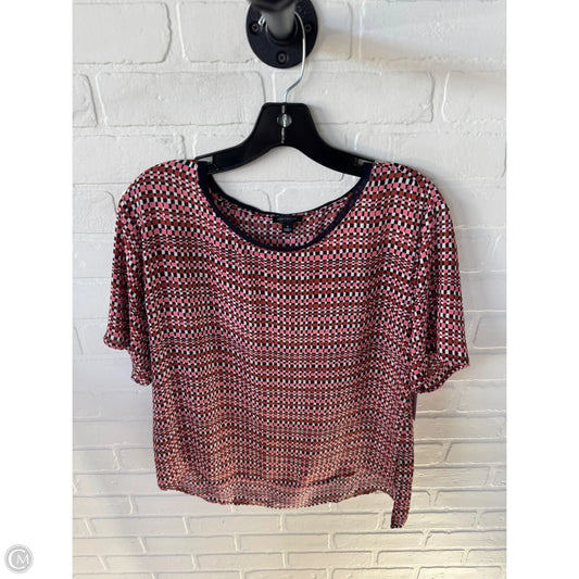 Top Short Sleeve By Ann Taylor In Blue & Orange, Size: S