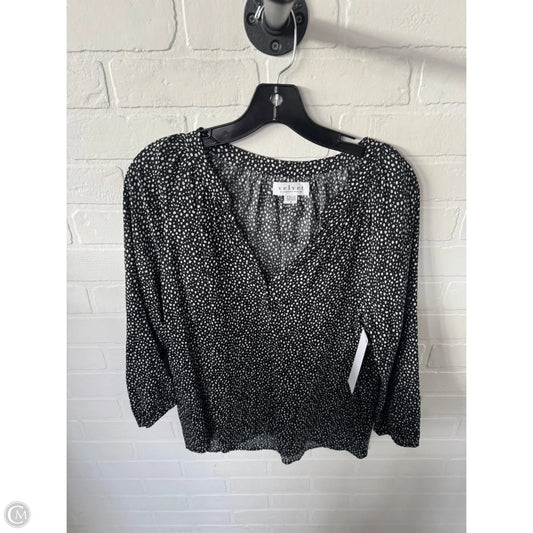 Top 3/4 Sleeve By Velvet In Black & White, Size: S