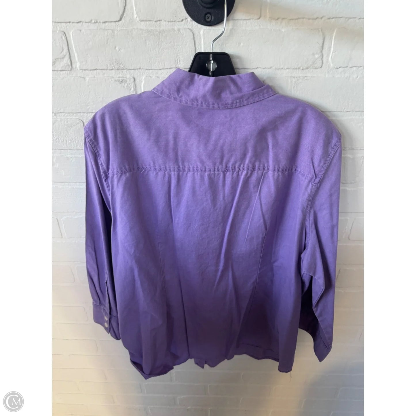 Top 3/4 Sleeve By Karen Scott In Purple, Size: Xl