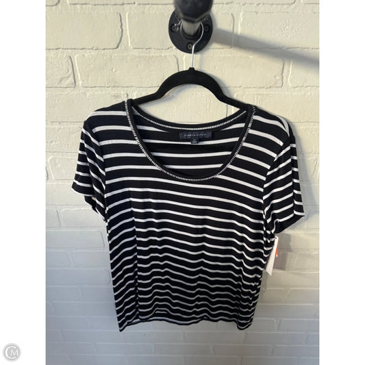 Top Short Sleeve By Tommy Hilfiger In Blue & White, Size: L