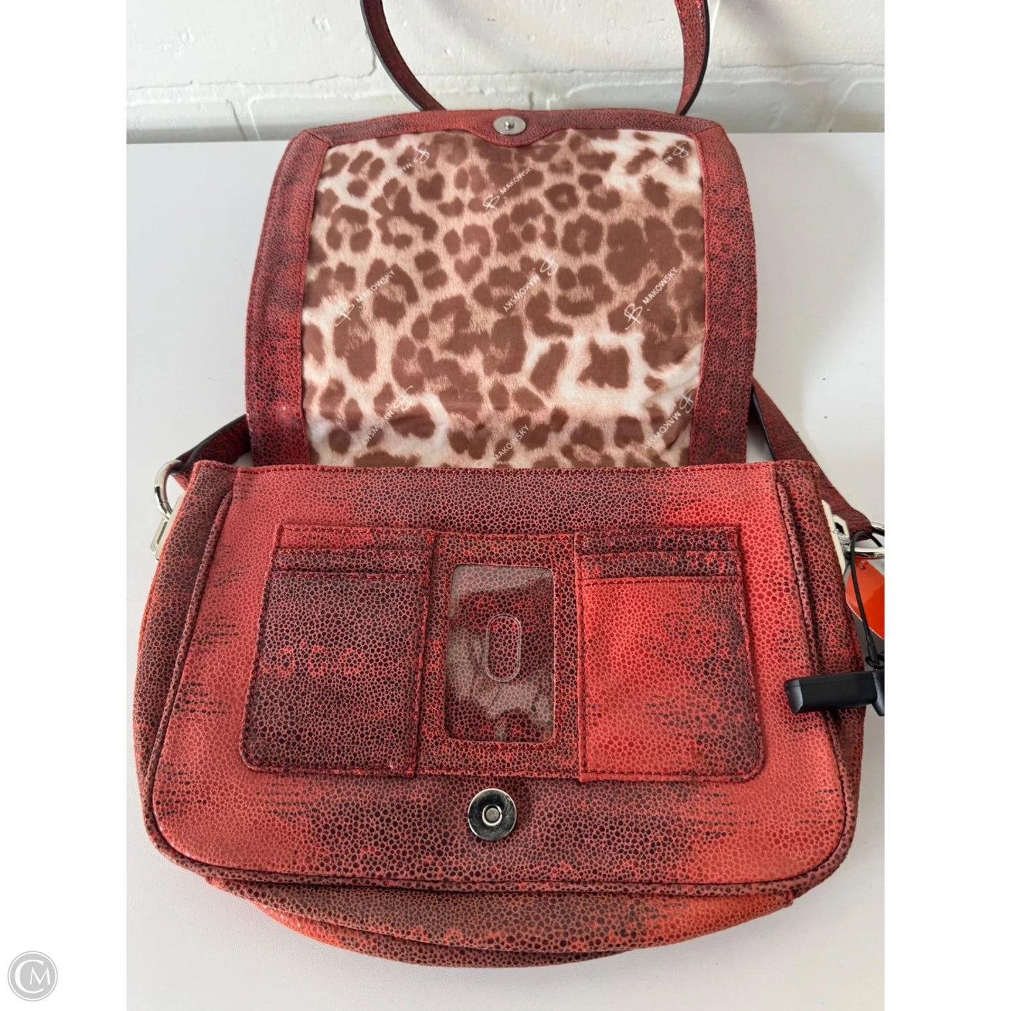 Crossbody Leather By B. Makowsky, Size: Large