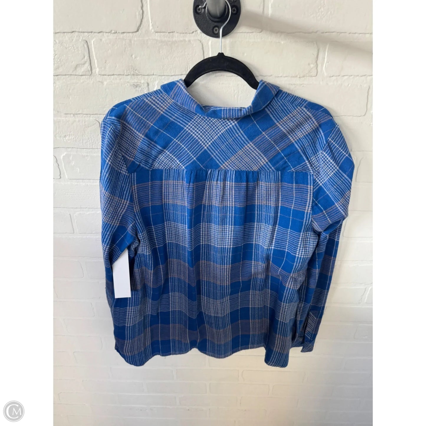 Top Long Sleeve By J. Jill In Blue & White, Size: L