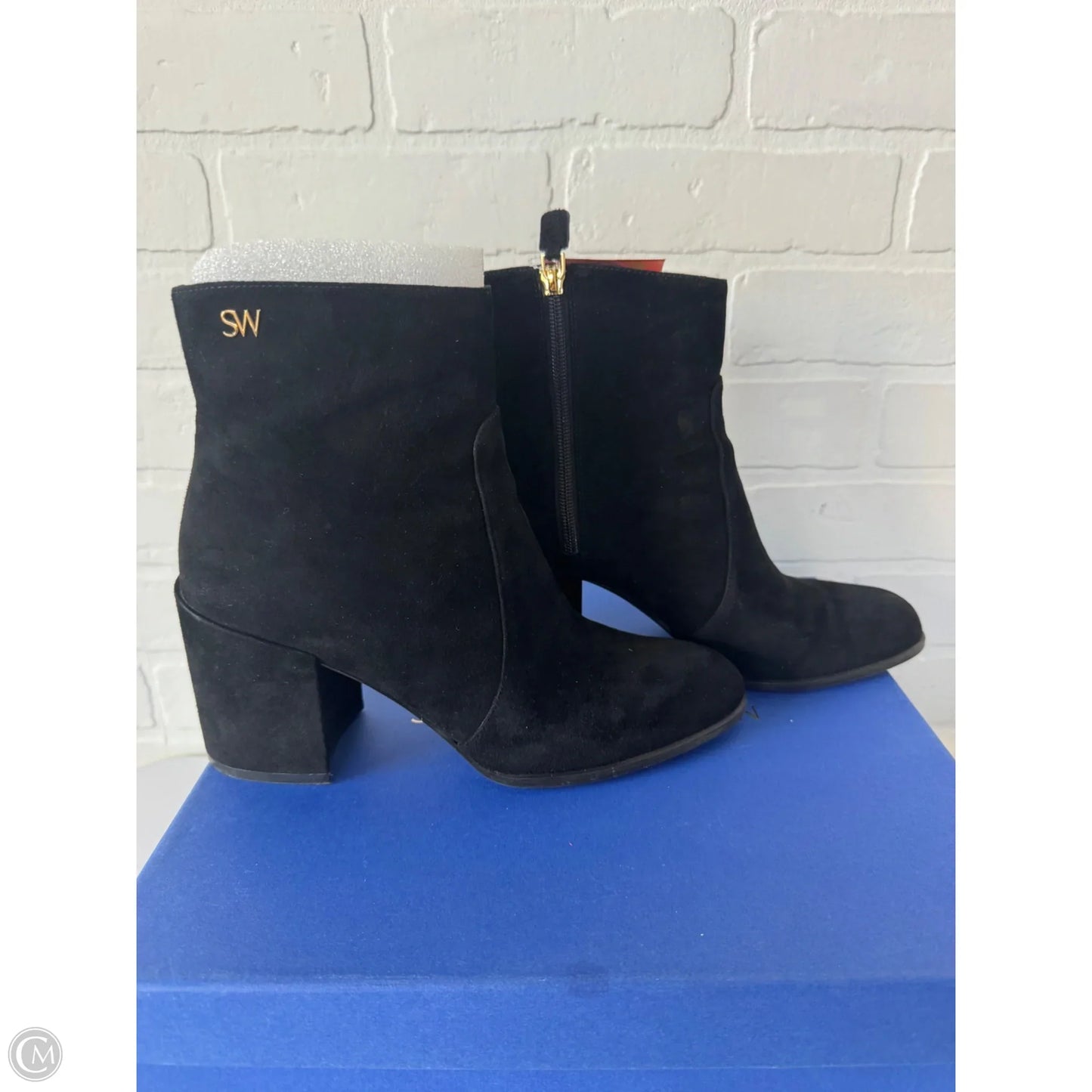 Boots Designer By Stuart Weitzman In Black, Size: 9.5