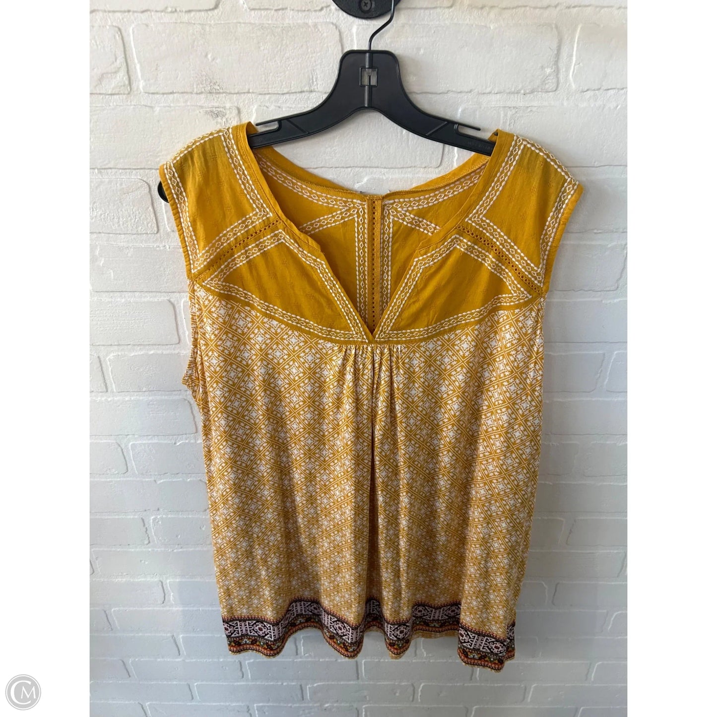 Top Sleeveless By Eliane Rose In Yellow, Size: 2x