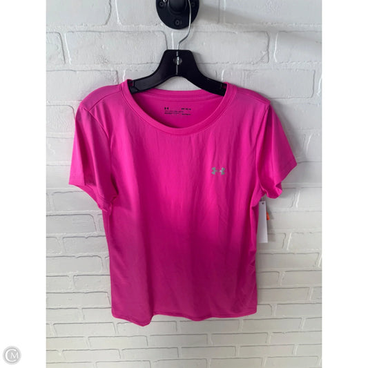 Athletic Top Short Sleeve By Under Armour In Pink, Size: M