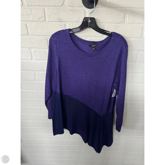 Tunic Long Sleeve By Alfani In Purple, Size: Xl