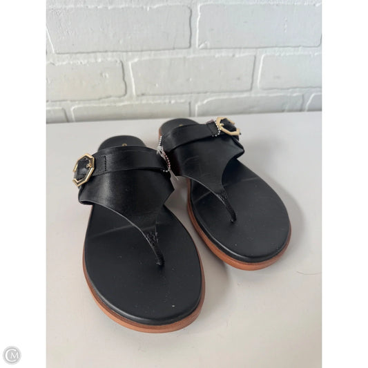 Sandals Flats By Cole-haan In Black & Gold, Size: 6