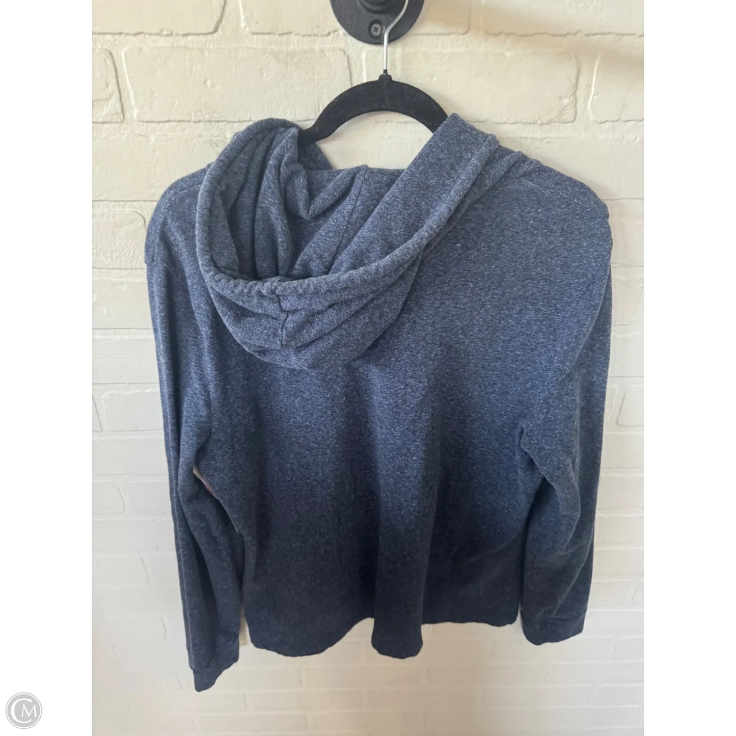 Sweatshirt Hoodie By Talbots In Blue & White, Size: L