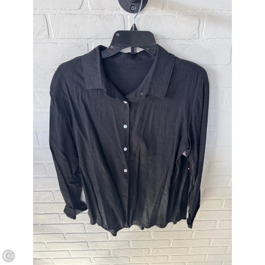 Top Long Sleeve By Cme In Black, Size: L