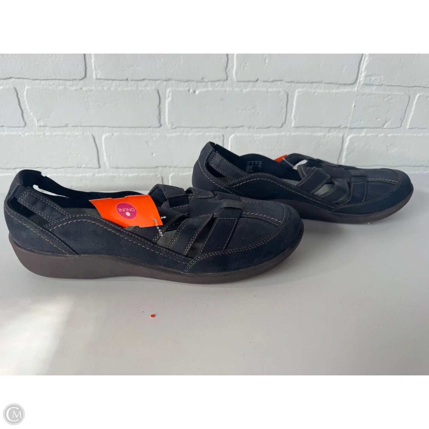 Shoes Flats By Clarks In Blue & Tan, Size: 11