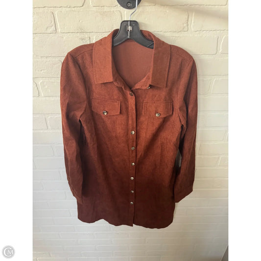 Jacket Shirt By Shein In Brown, Size: S