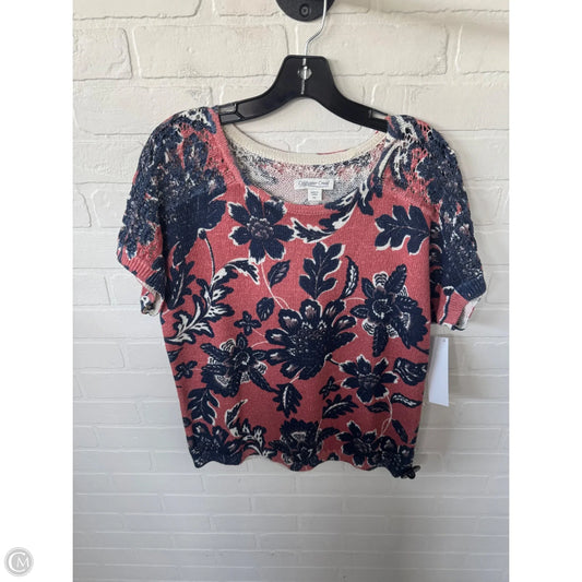 Sweater Short Sleeve By Coldwater Creek In Blue & Orange, Size: Sp