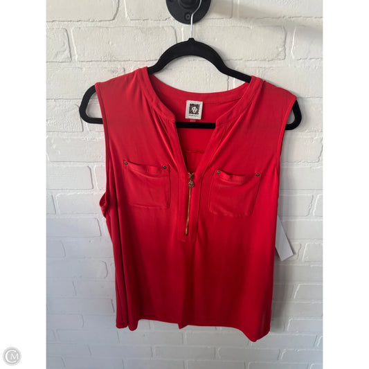 Blouse Sleeveless By Anne Klein In Orange, Size: L
