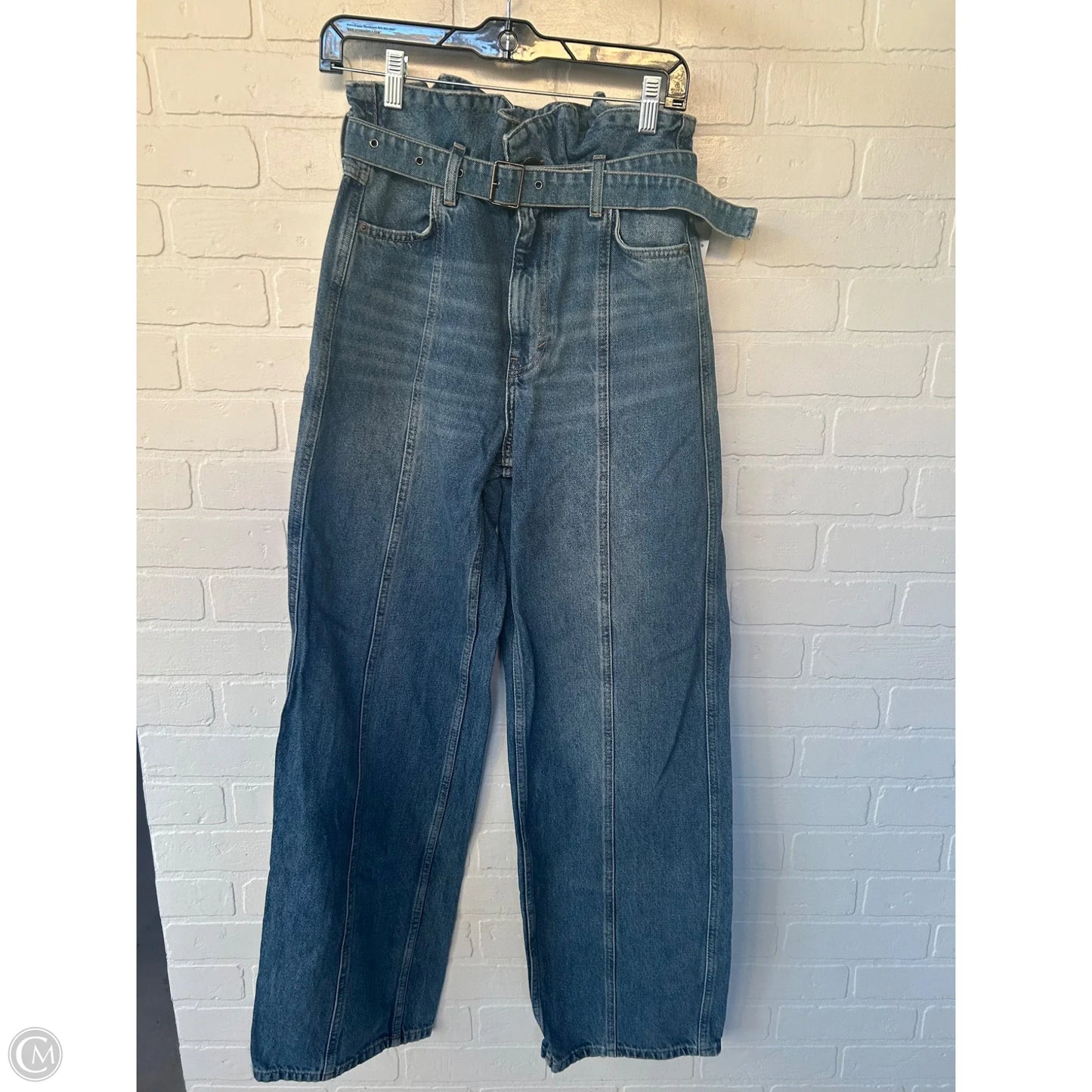 Jeans Wide Leg By Zara In Blue Denim, Size: 4