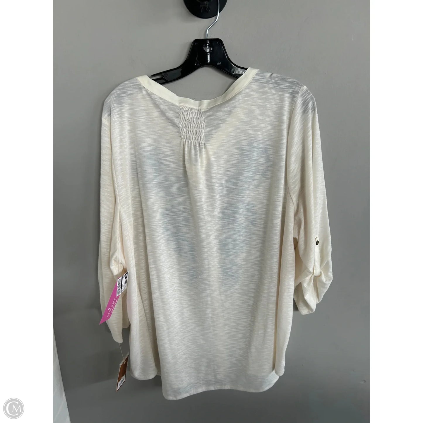 Top 3/4 Sleeve By Sonoma In Blue & Cream, Size: 2x