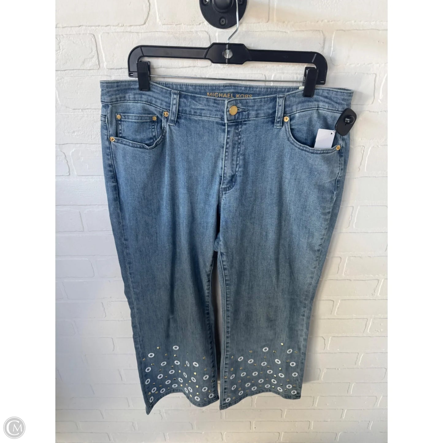 Jeans Flared By Michael By Michael Kors In Blue Denim, Size: 14