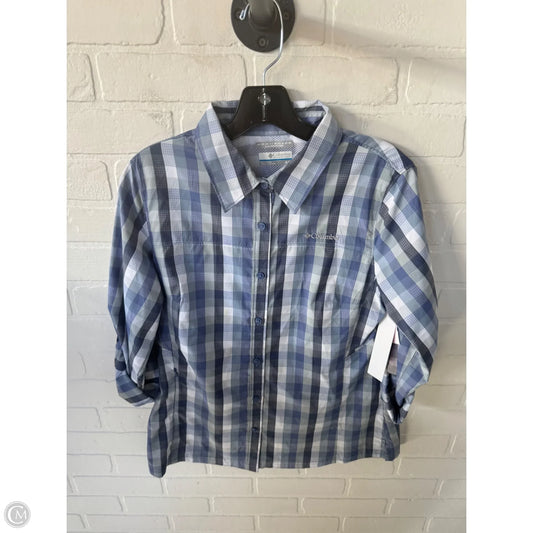 Top 3/4 Sleeve By Columbia In Blue & Grey, Size: M