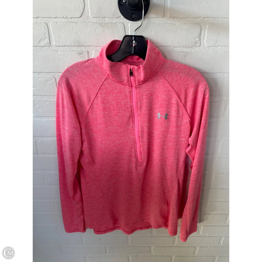 Athletic Top Long Sleeve Collar By Under Armour In Pink, Size: M