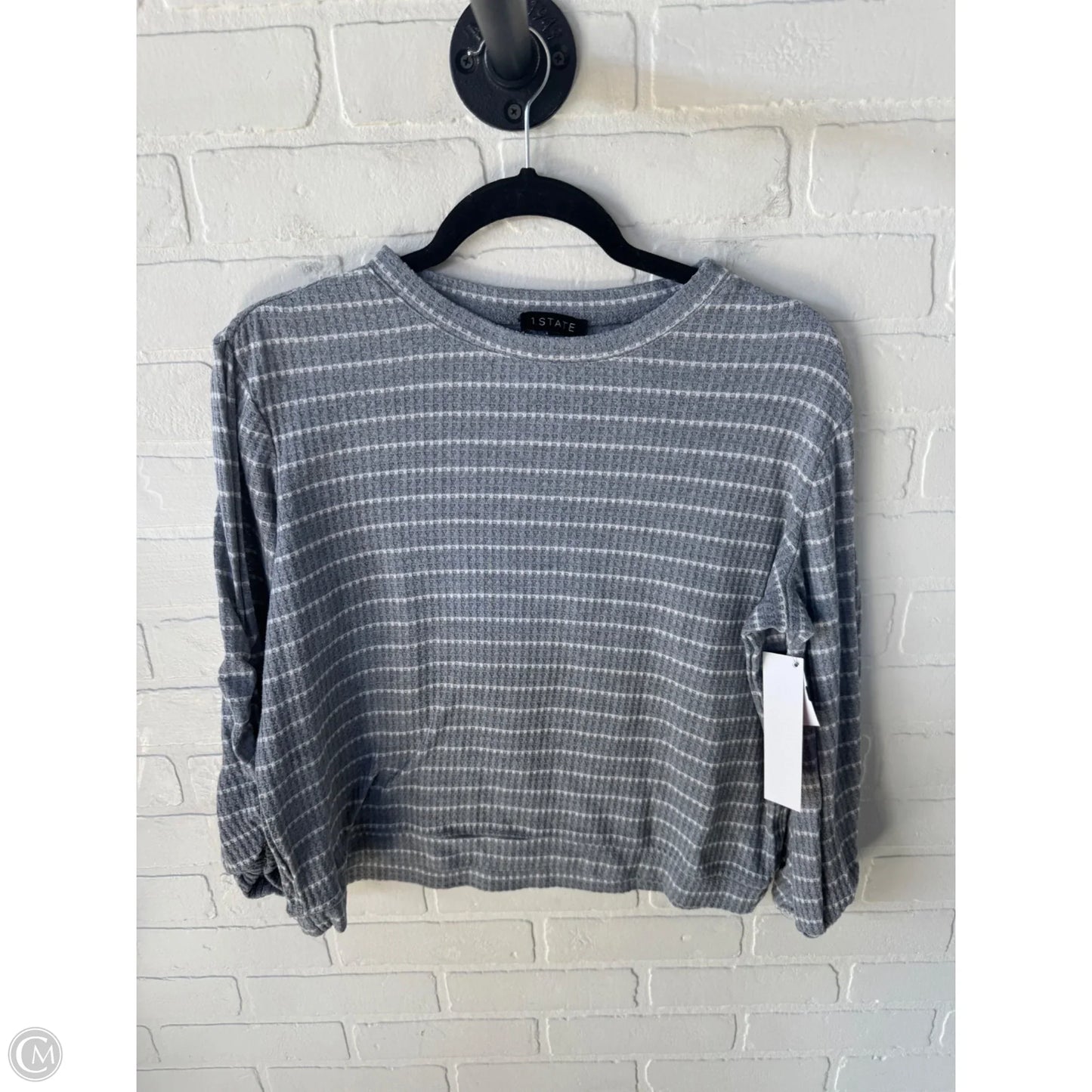 Top 3/4 Sleeve By 1.state In Grey & White, Size: M