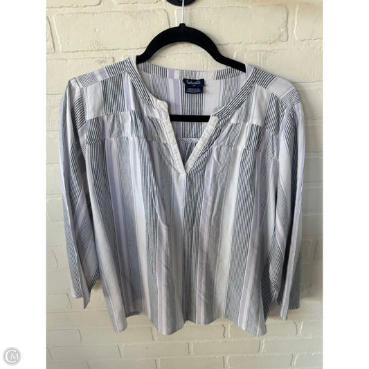 Top 3/4 Sleeve By Splendid In Black & Purple, Size: L