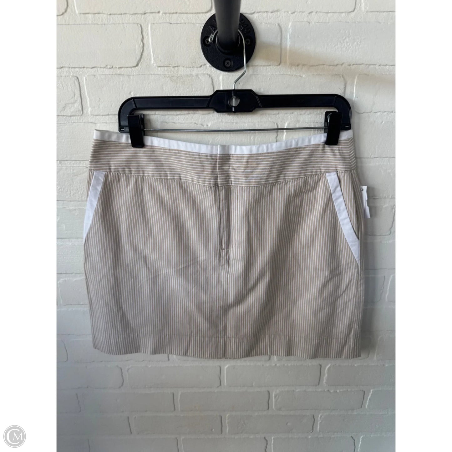 Skirt Mini & Short By Banana Republic In Tan & White, Size: 8