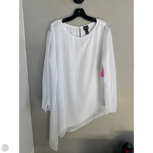 Tunic Long Sleeve By Chicos In White, Size: M