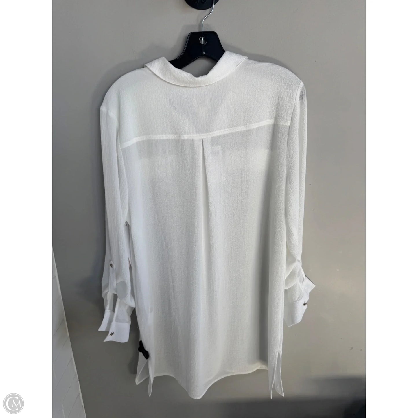 Tunic Long Sleeve By Chicos In White, Size: M