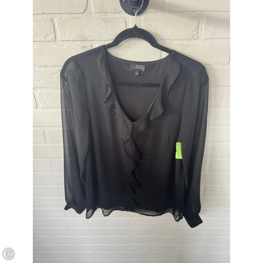 Blouse Long Sleeve By Limited In Black, Size: S
