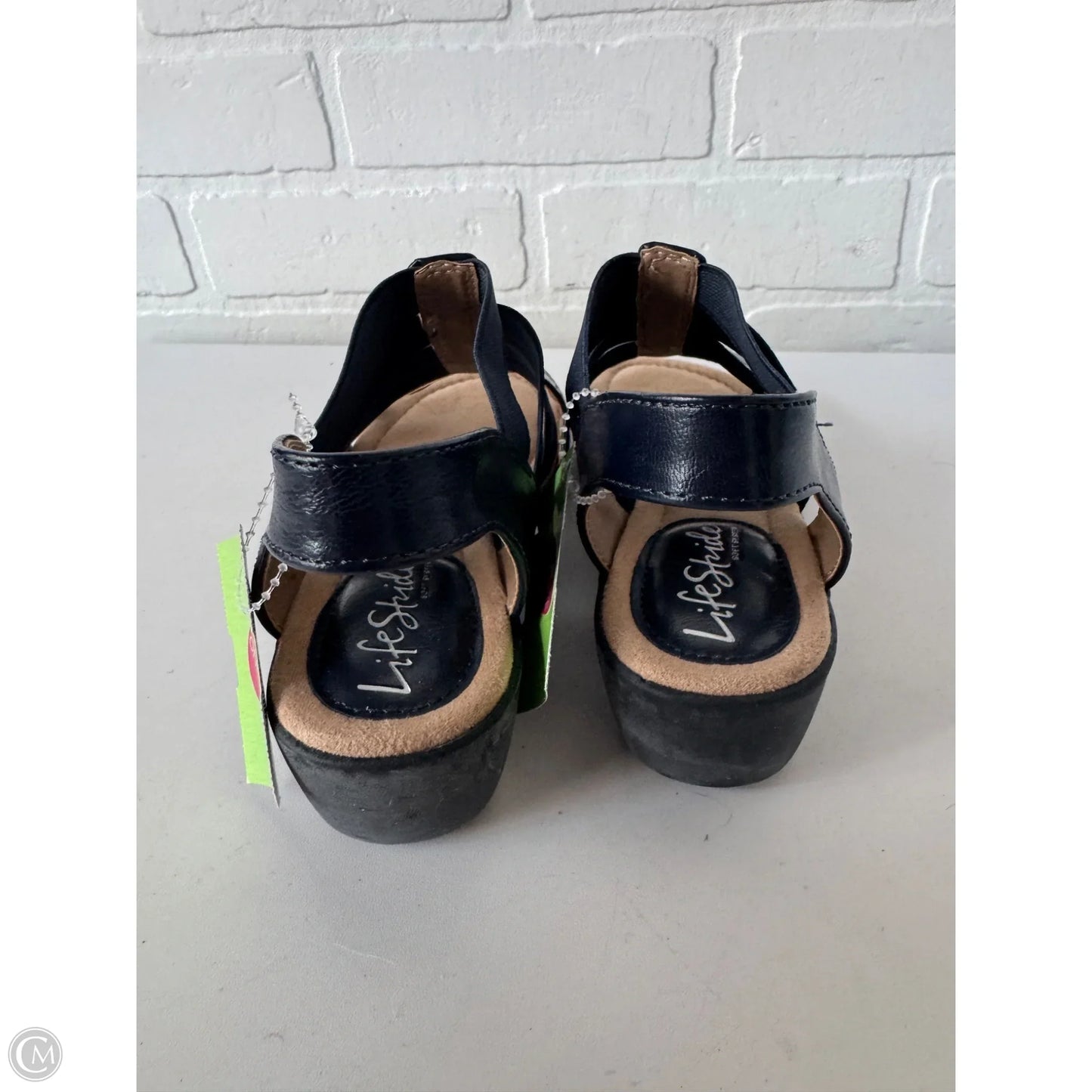 Sandals Heels Block By Life Stride In Navy, Size: 5.5