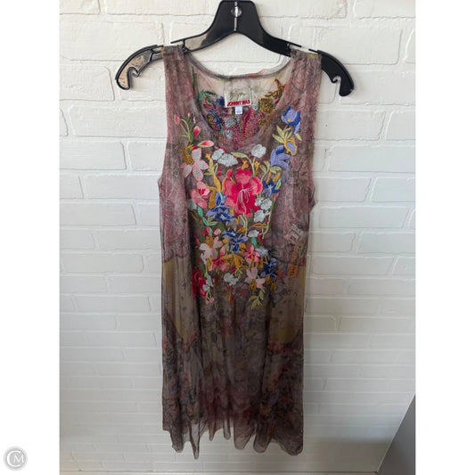 Dress Designer By Johnny Was In Brown & Pink, Size: L