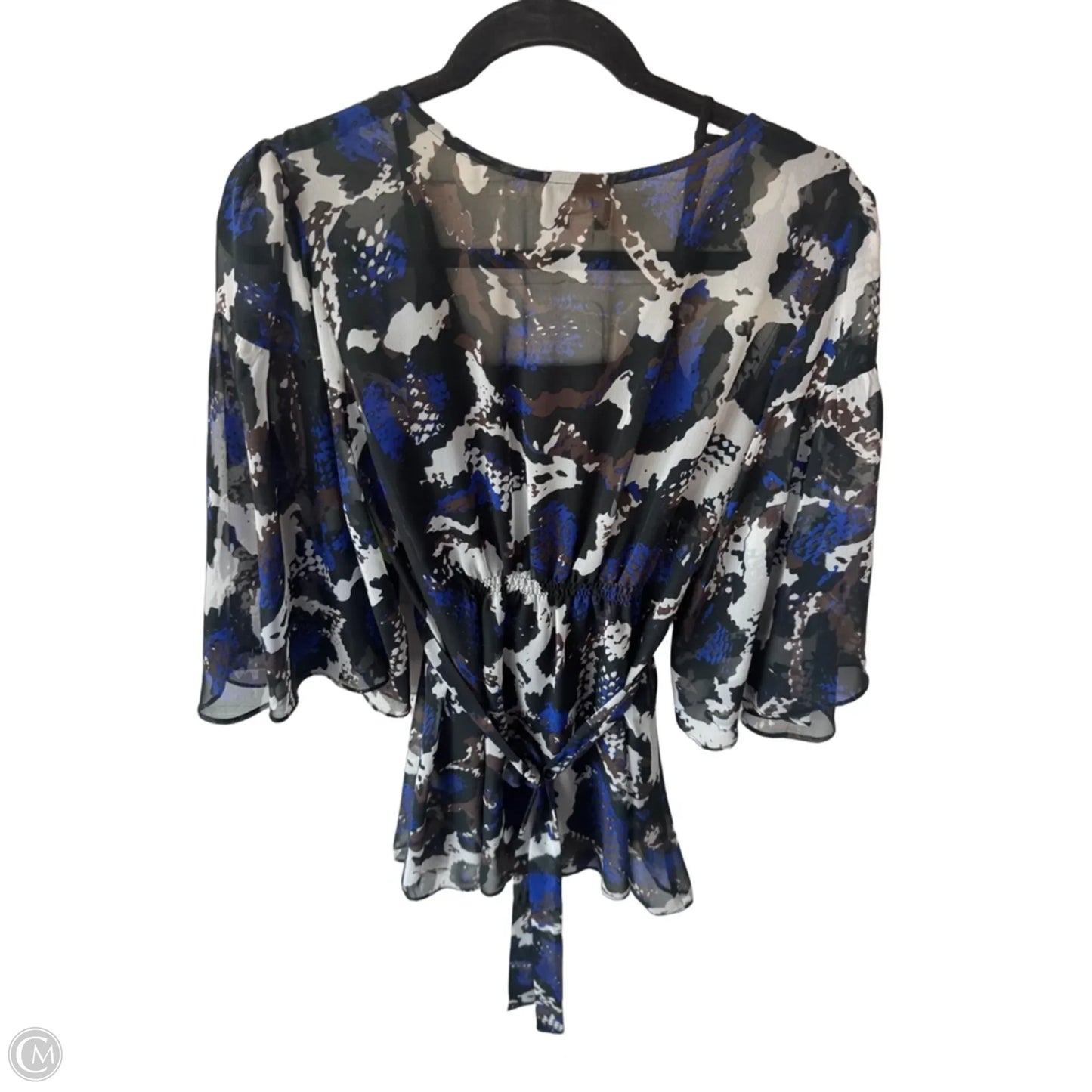 Top Short Sleeve By Eci In Blue & Green, Size: M