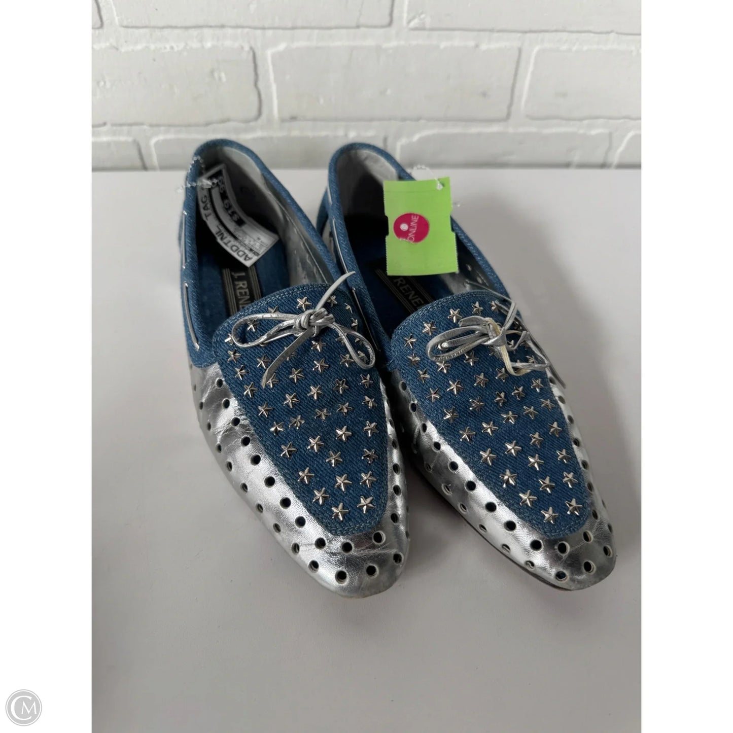 Shoes Flats By J Renee In Blue & Silver, Size: 6
