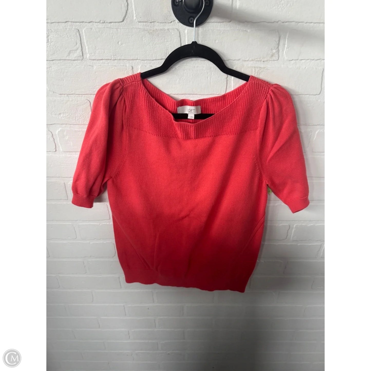 Sweater Short Sleeve By Loft In Coral, Size: L