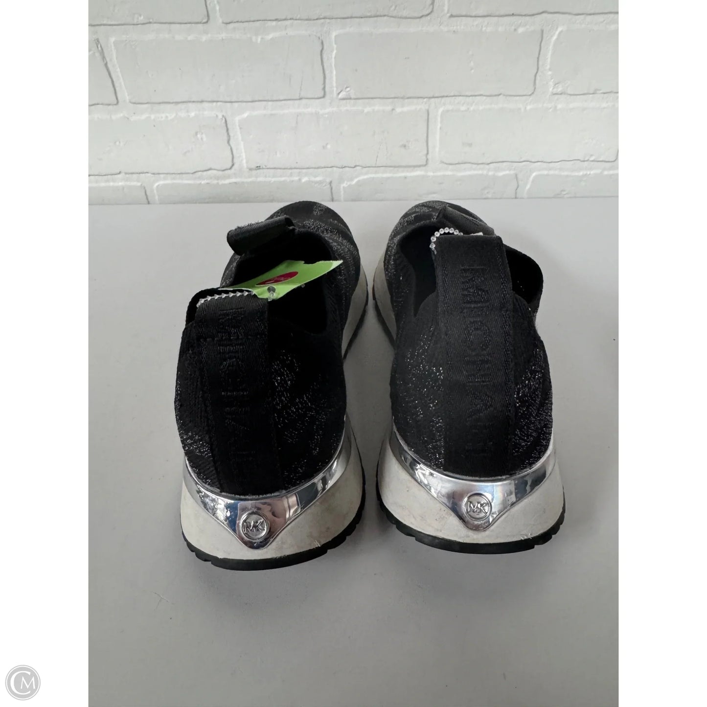 Shoes Sneakers By Michael By Michael Kors In Black & Silver, Size: 8