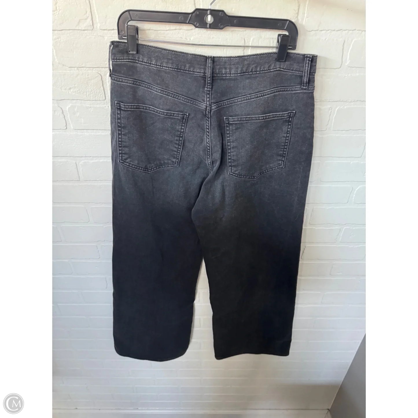 Jeans Wide Leg By Gap In Black Denim, Size: 12