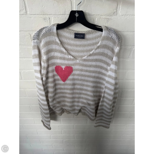 Sweater By Wooden Ships In Tan & White, Size: S