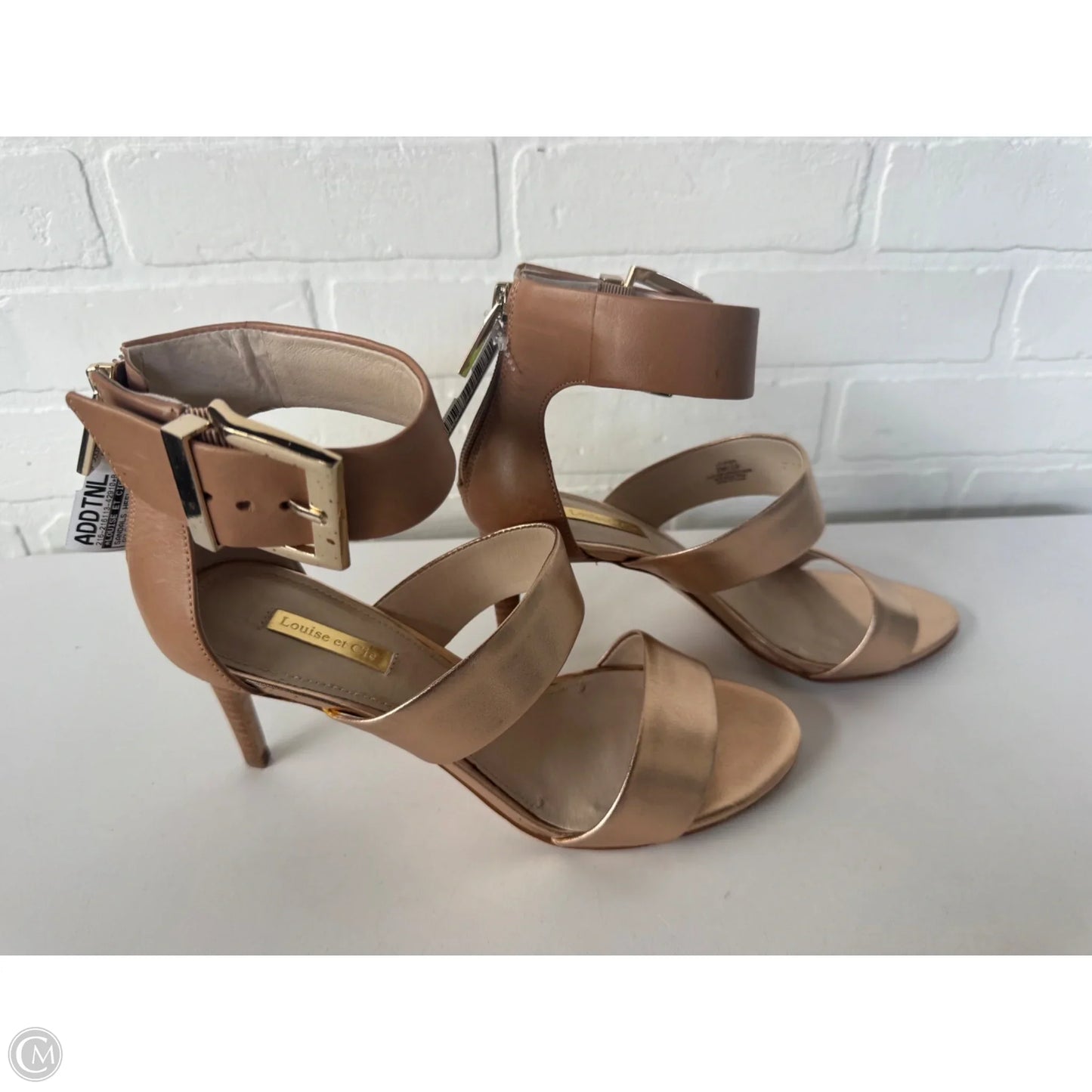 Sandals Heels Stiletto By Louise Et Cie In Gold, Size: 9