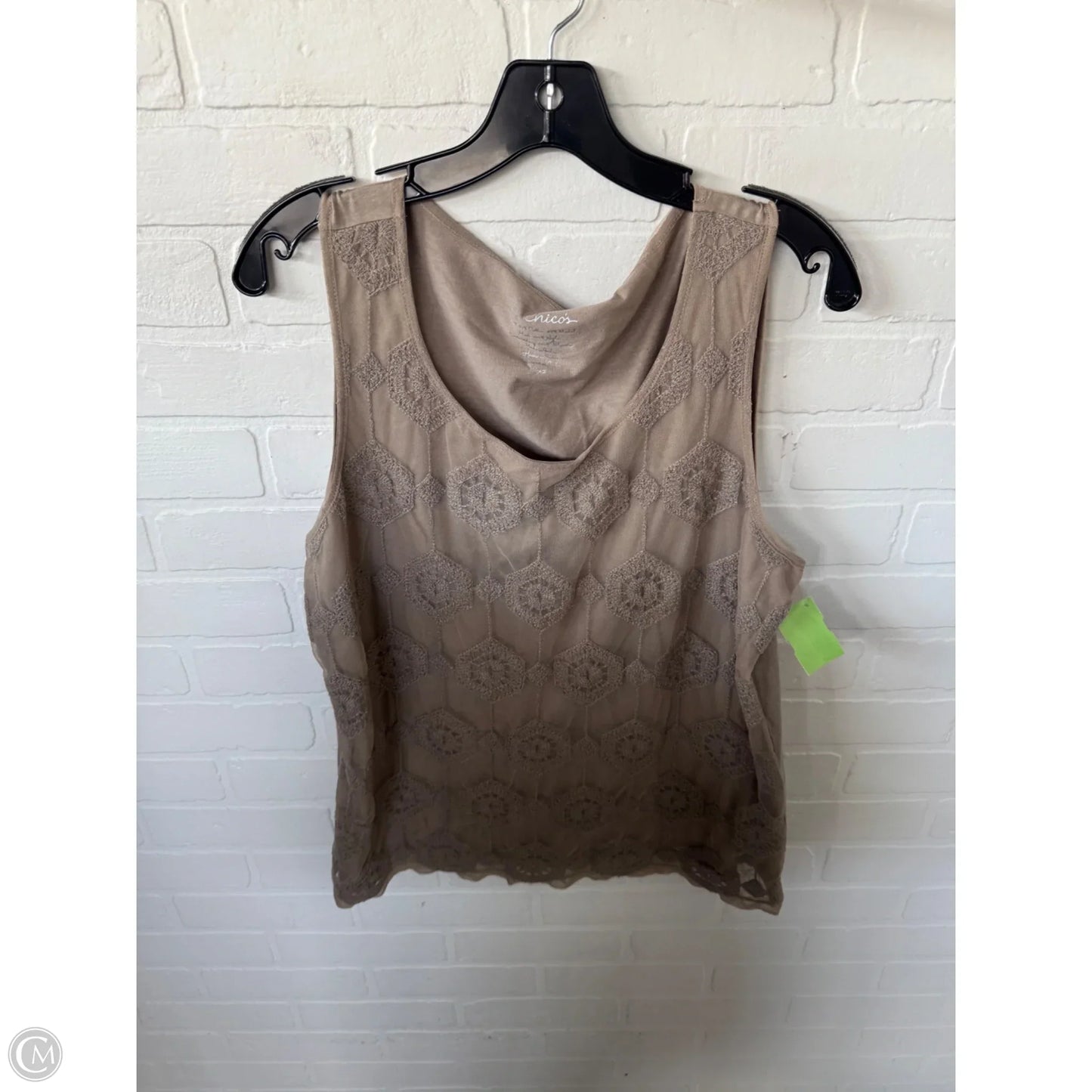 Top Sleeveless By Chicos In Brown, Size: L