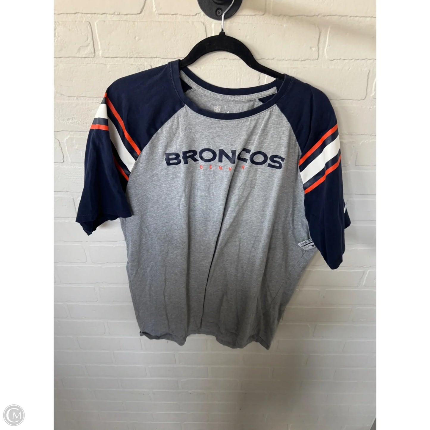 Top Short Sleeve By Nfl In Blue & Orange, Size: Xl