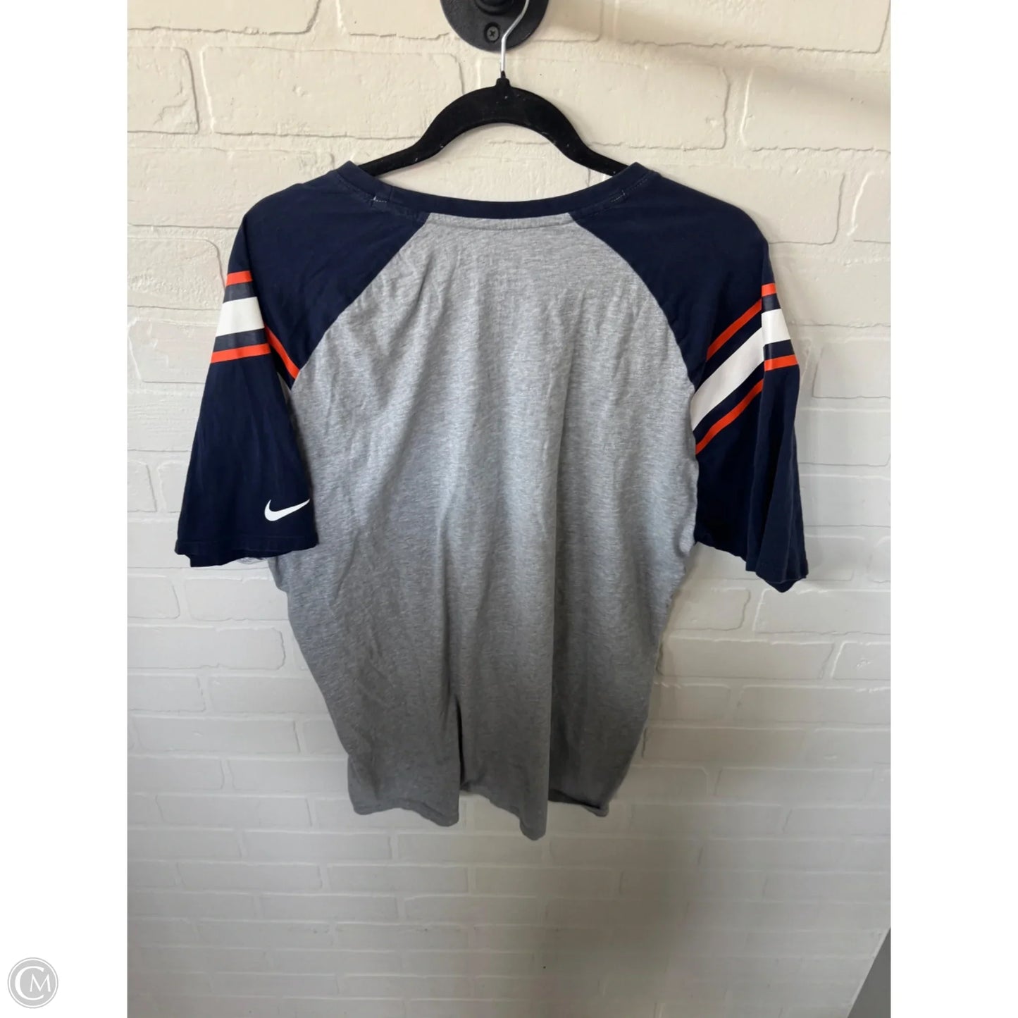 Top Short Sleeve By Nfl In Blue & Orange, Size: Xl